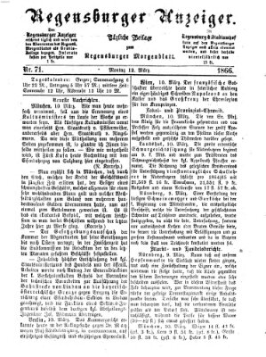 Regensburger Anzeiger Montag 12. März 1866