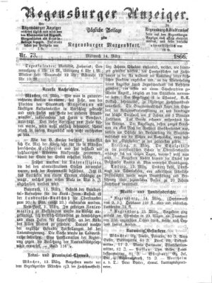 Regensburger Anzeiger Mittwoch 14. März 1866