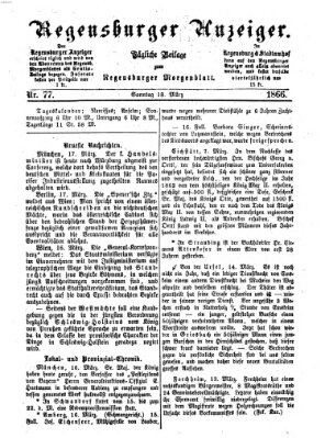 Regensburger Anzeiger Sonntag 18. März 1866