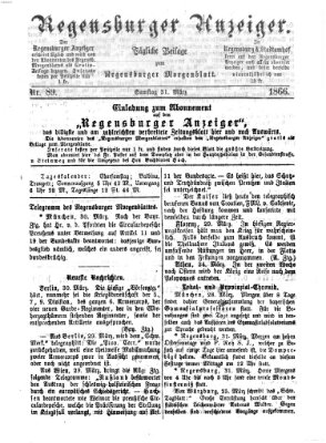 Regensburger Anzeiger Samstag 31. März 1866