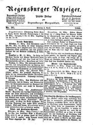 Regensburger Anzeiger Montag 2. April 1866