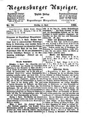 Regensburger Anzeiger Dienstag 10. April 1866