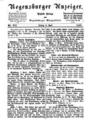 Regensburger Anzeiger Freitag 13. April 1866