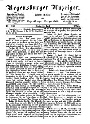 Regensburger Anzeiger Freitag 20. April 1866