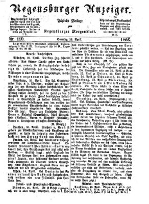 Regensburger Anzeiger Sonntag 22. April 1866