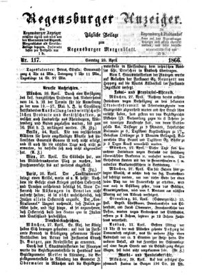 Regensburger Anzeiger Sonntag 29. April 1866