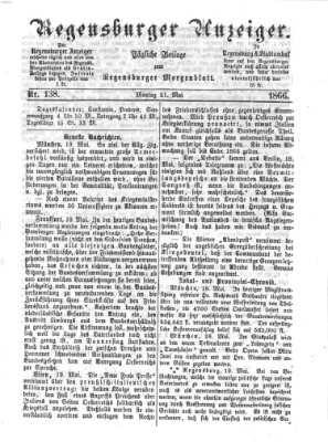 Regensburger Anzeiger Montag 21. Mai 1866