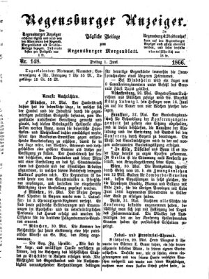 Regensburger Anzeiger Freitag 1. Juni 1866