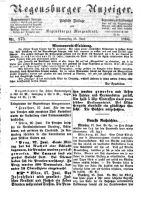 Regensburger Anzeiger Donnerstag 28. Juni 1866