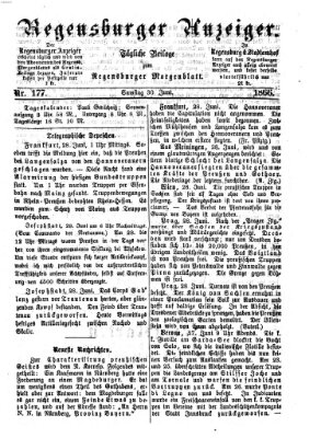 Regensburger Anzeiger Samstag 30. Juni 1866