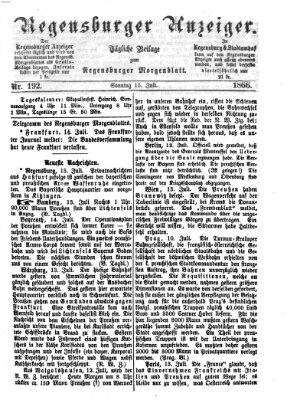 Regensburger Anzeiger Sonntag 15. Juli 1866