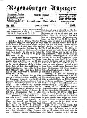 Regensburger Anzeiger Freitag 3. August 1866