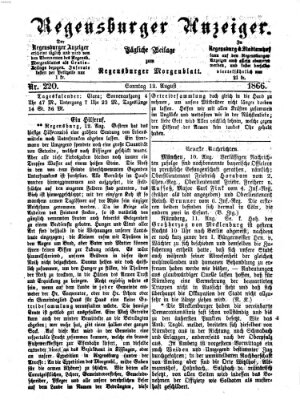 Regensburger Anzeiger Sonntag 12. August 1866