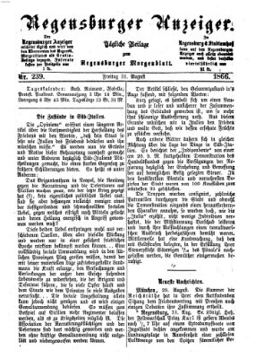 Regensburger Anzeiger Freitag 31. August 1866