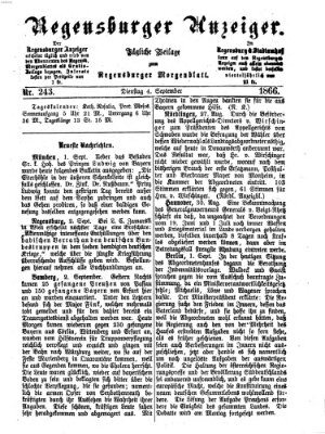 Regensburger Anzeiger Dienstag 4. September 1866