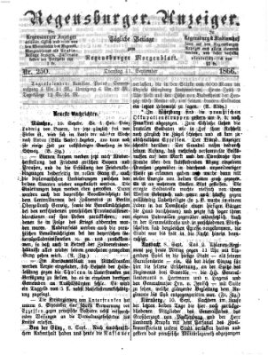 Regensburger Anzeiger Dienstag 11. September 1866