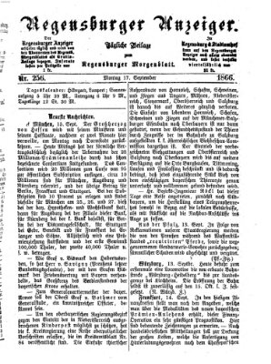 Regensburger Anzeiger Montag 17. September 1866