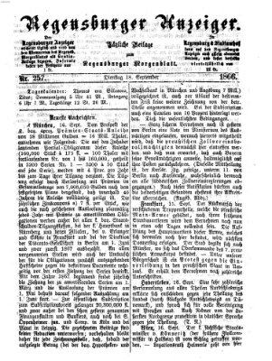 Regensburger Anzeiger Dienstag 18. September 1866