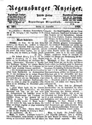 Regensburger Anzeiger Freitag 21. September 1866