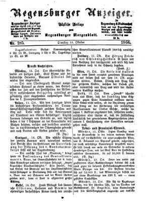 Regensburger Anzeiger Dienstag 16. Oktober 1866