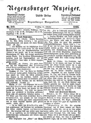 Regensburger Anzeiger Dienstag 30. Oktober 1866