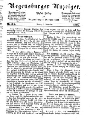 Regensburger Anzeiger Montag 5. November 1866