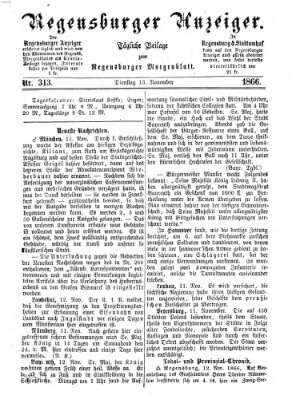 Regensburger Anzeiger Dienstag 13. November 1866