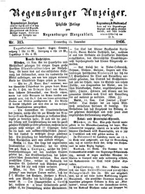 Regensburger Anzeiger Donnerstag 15. November 1866