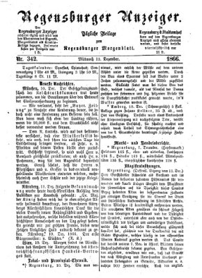 Regensburger Anzeiger Mittwoch 12. Dezember 1866