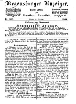 Regensburger Anzeiger Montag 31. Dezember 1866