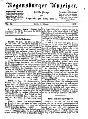 Regensburger Anzeiger Freitag 1. Februar 1867