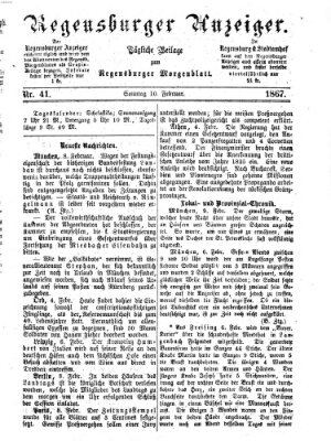 Regensburger Anzeiger Sonntag 10. Februar 1867