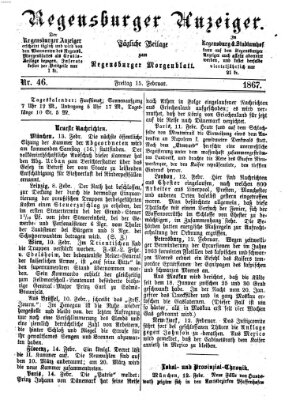 Regensburger Anzeiger Freitag 15. Februar 1867