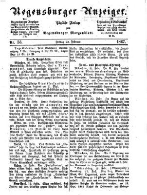 Regensburger Anzeiger Freitag 22. Februar 1867