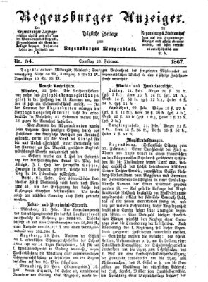 Regensburger Anzeiger Samstag 23. Februar 1867