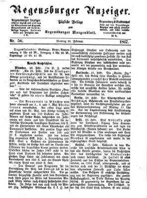 Regensburger Anzeiger Montag 25. Februar 1867