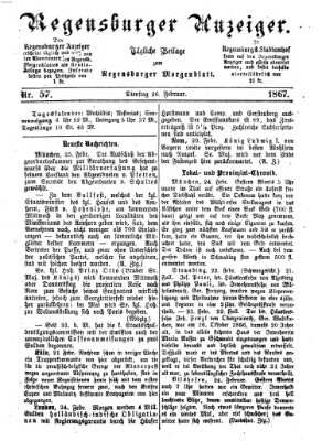 Regensburger Anzeiger Dienstag 26. Februar 1867