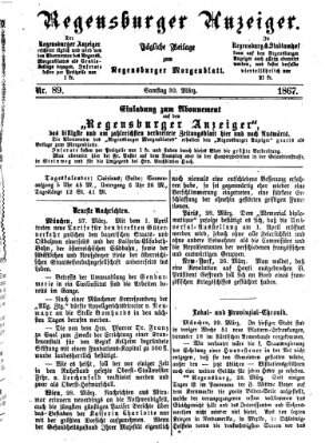 Regensburger Anzeiger Samstag 30. März 1867