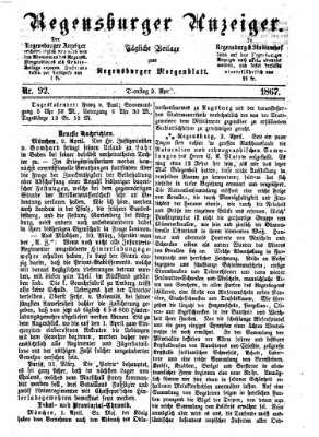 Regensburger Anzeiger Dienstag 2. April 1867