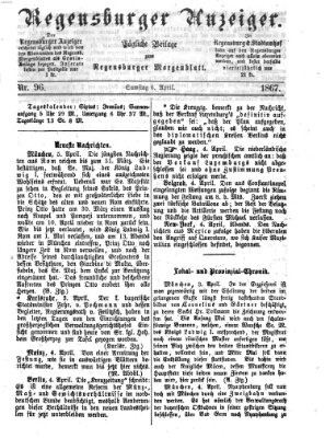 Regensburger Anzeiger Samstag 6. April 1867