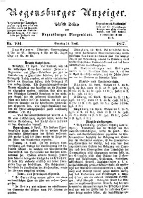 Regensburger Anzeiger Sonntag 14. April 1867