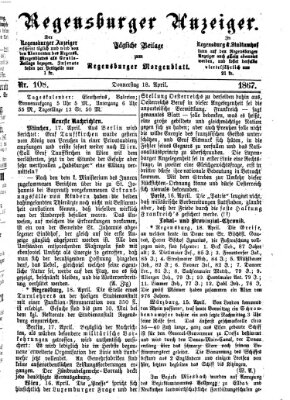 Regensburger Anzeiger Donnerstag 18. April 1867