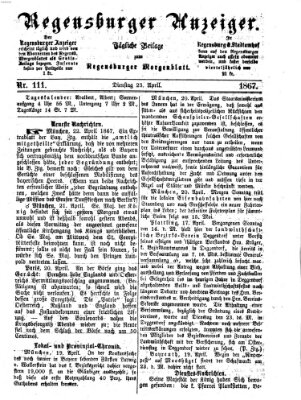 Regensburger Anzeiger Dienstag 23. April 1867