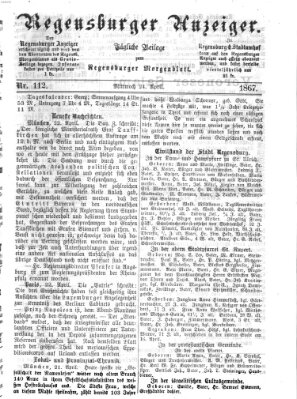 Regensburger Anzeiger Mittwoch 24. April 1867