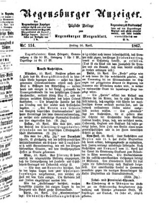 Regensburger Anzeiger Freitag 26. April 1867