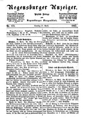 Regensburger Anzeiger Samstag 27. April 1867