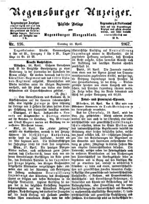 Regensburger Anzeiger Sonntag 28. April 1867