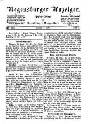 Regensburger Anzeiger Montag 17. Juni 1867