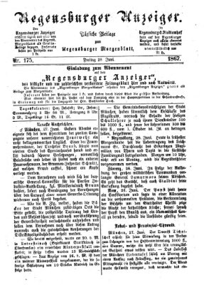 Regensburger Anzeiger Freitag 28. Juni 1867