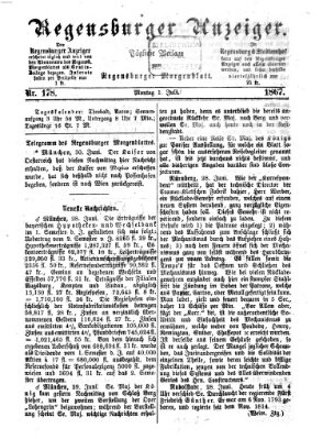 Regensburger Anzeiger Montag 1. Juli 1867